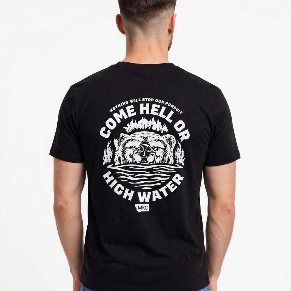 District Montana Knife Co. T-Shirt Size XL Black Come Hell Or High Water